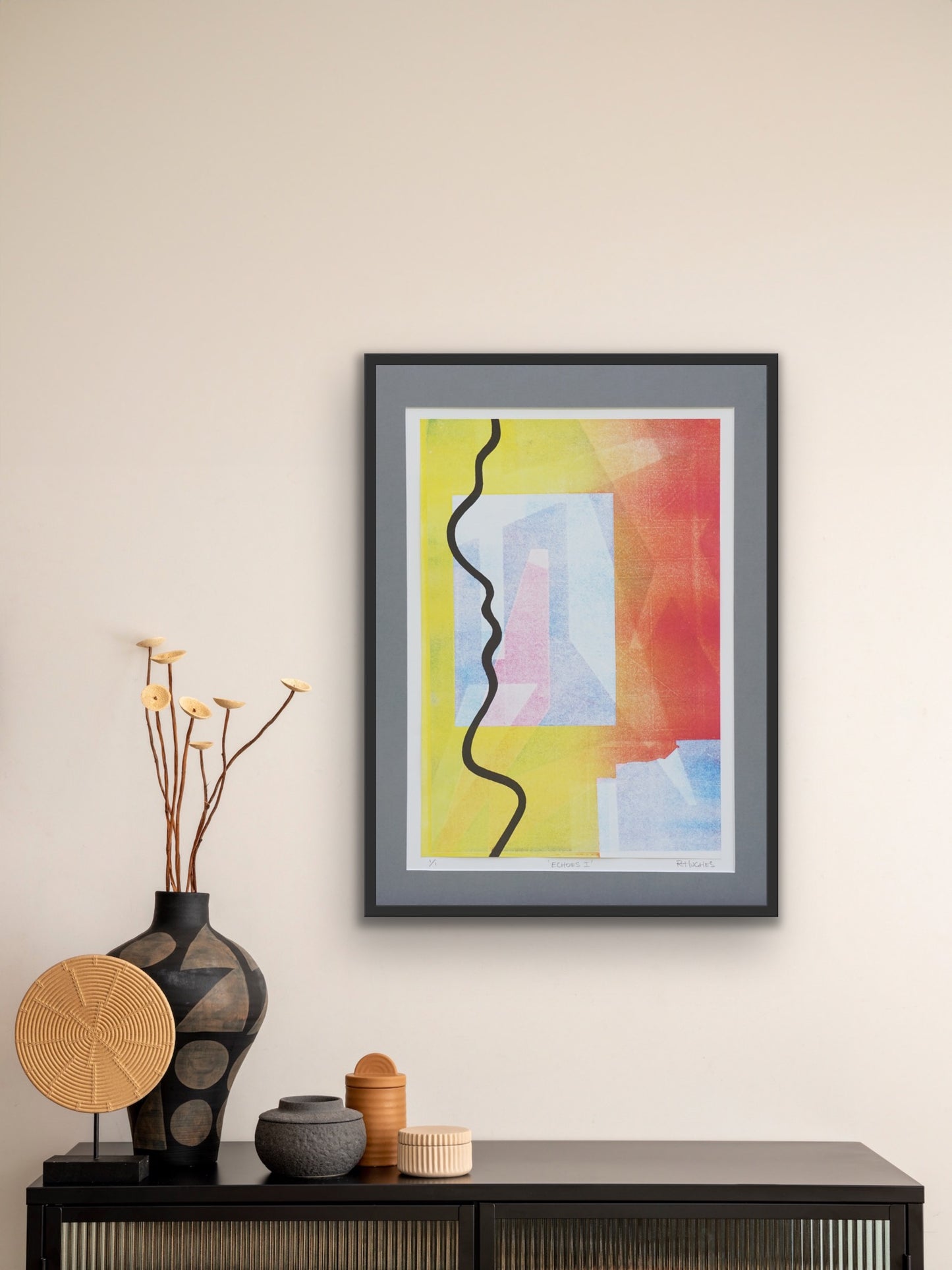 Abstract Monoprint 'Echoes I'