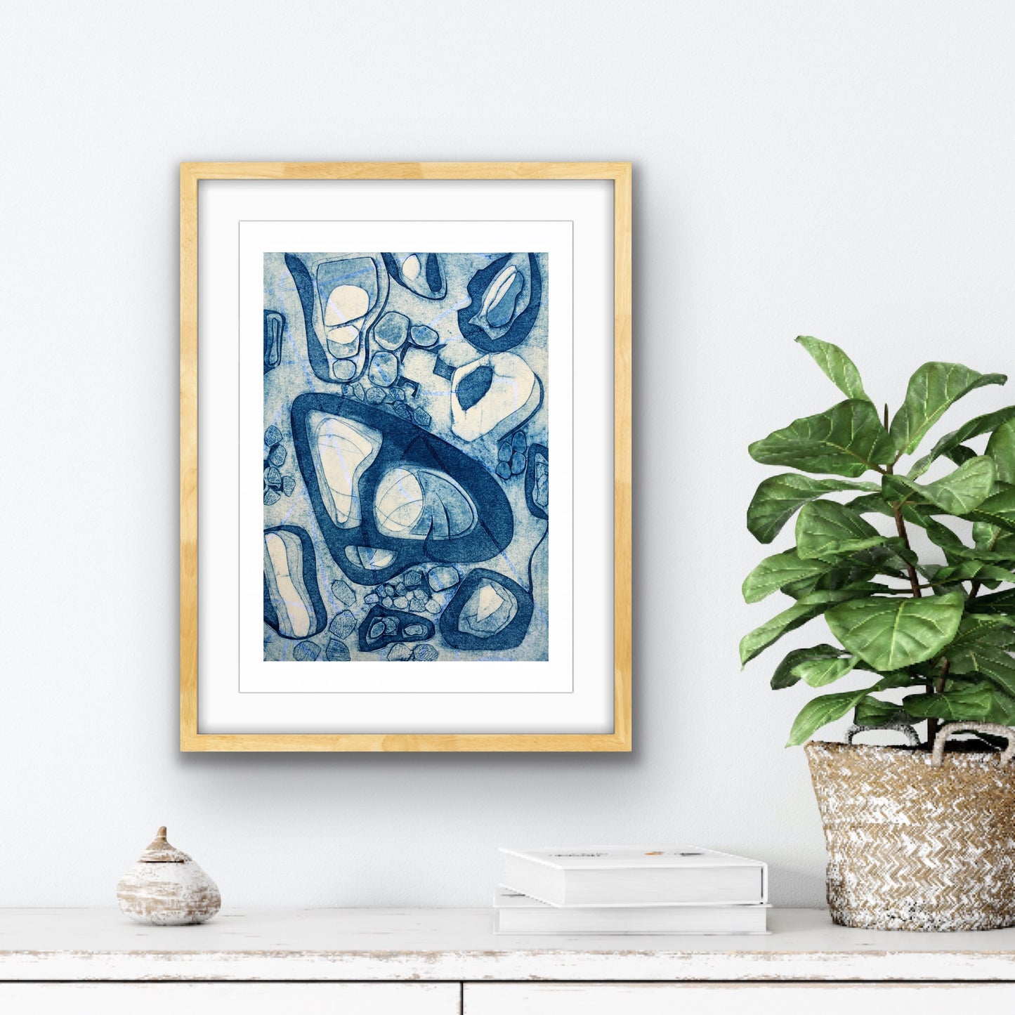 'Variations VII (Forms)' - Framed Collagraph Print