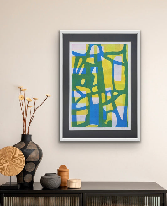 Abstract Monoprint 'In Their Footsteps I'