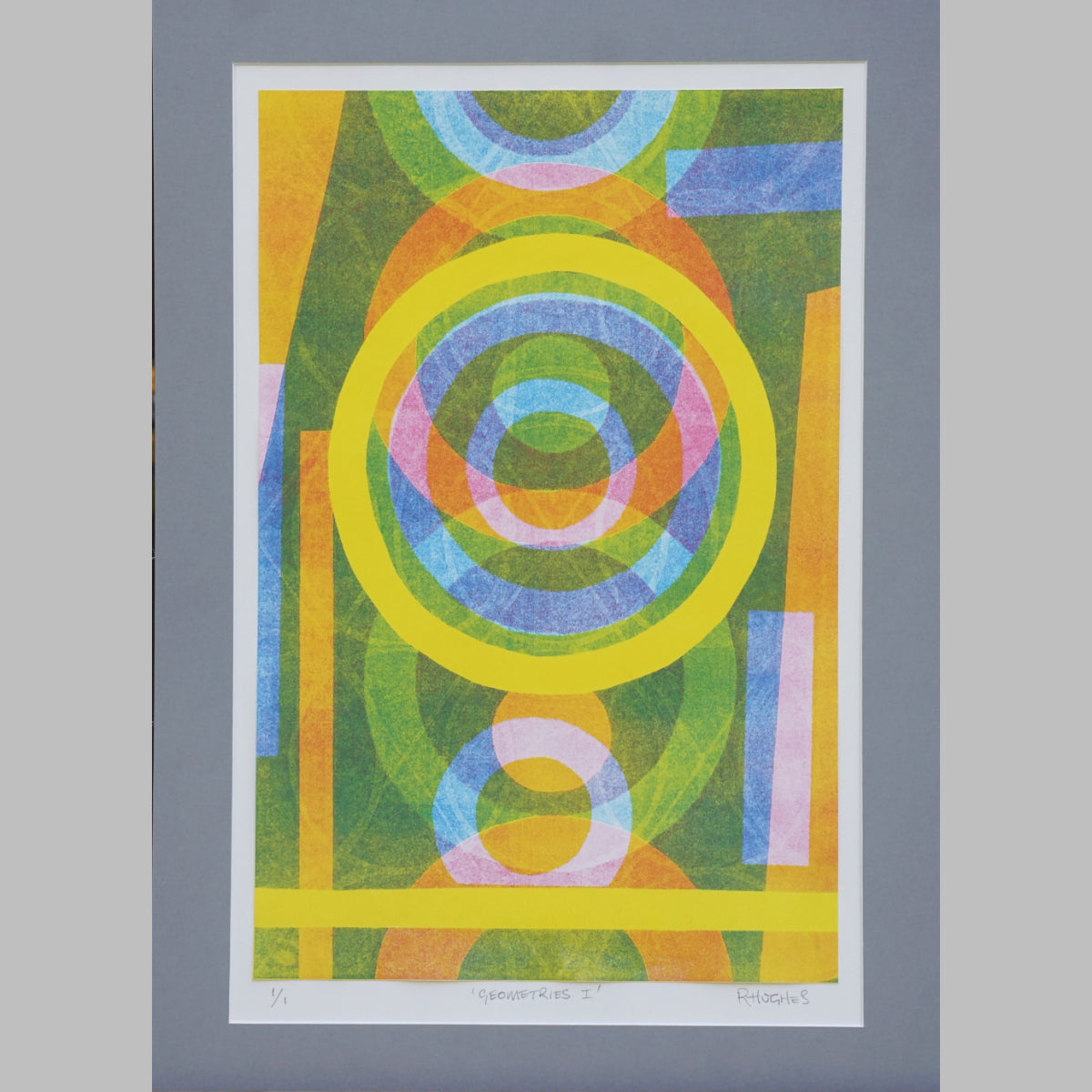 Abstract Monoprint 'Geometries I'