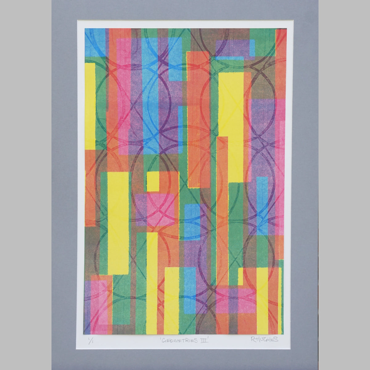 Abstract Monoprint 'Geometries III'
