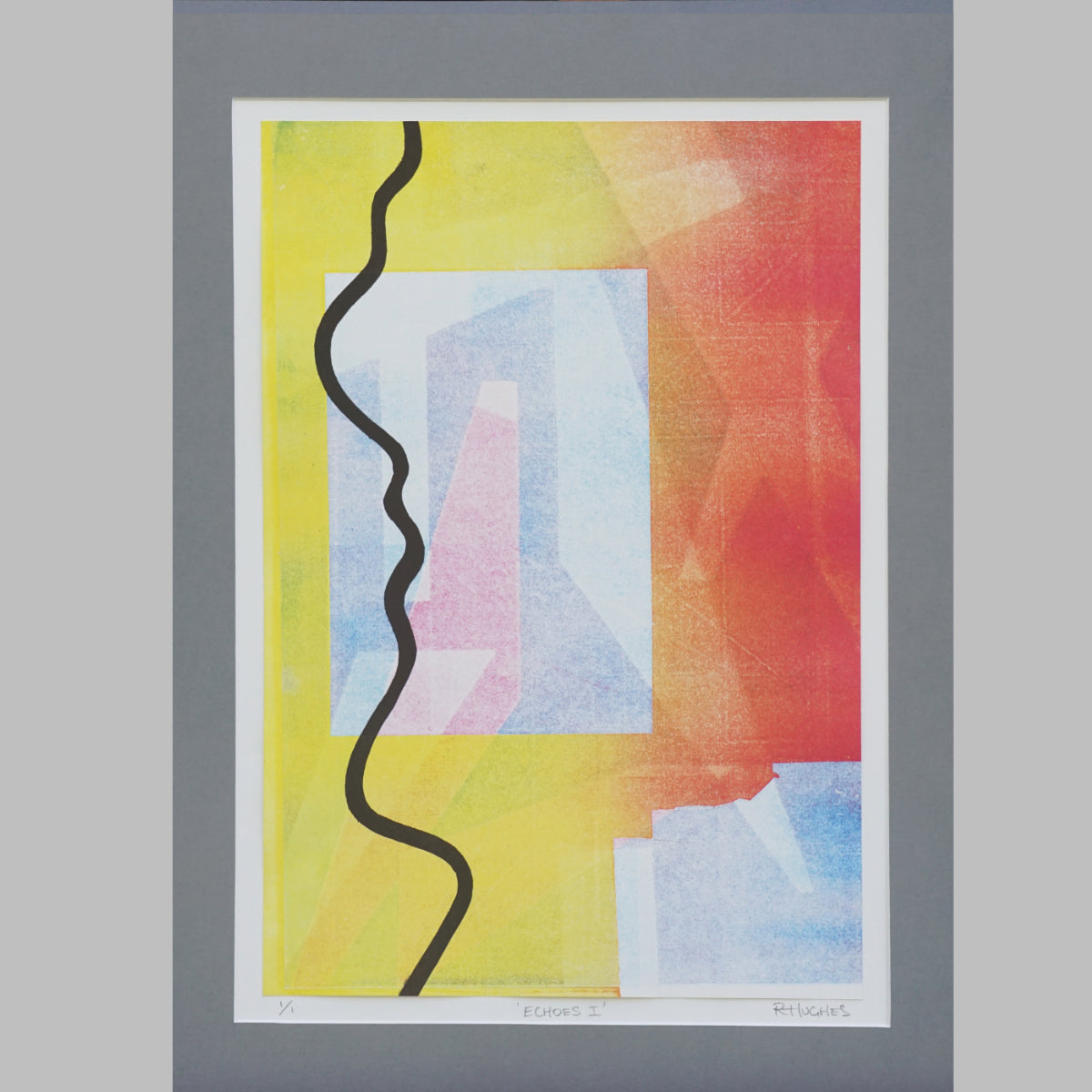 Abstract Monoprint 'Echoes I'
