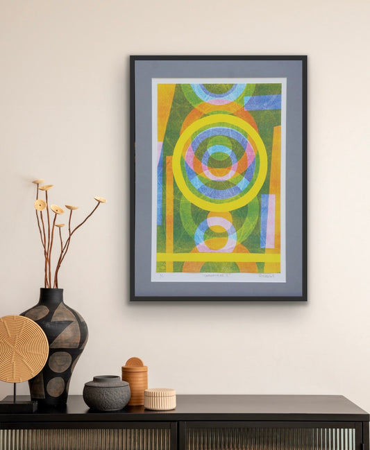 Abstract Monoprint 'Geometries I'