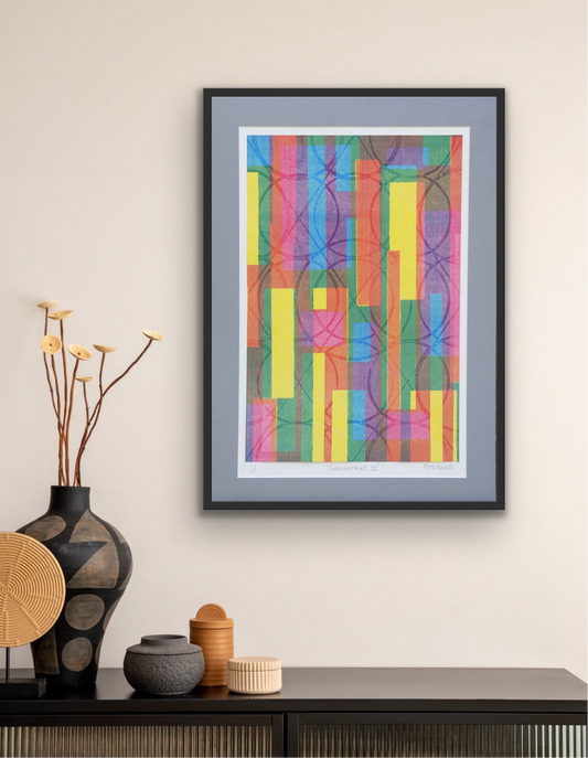 Abstract Monoprint 'Geometries III'