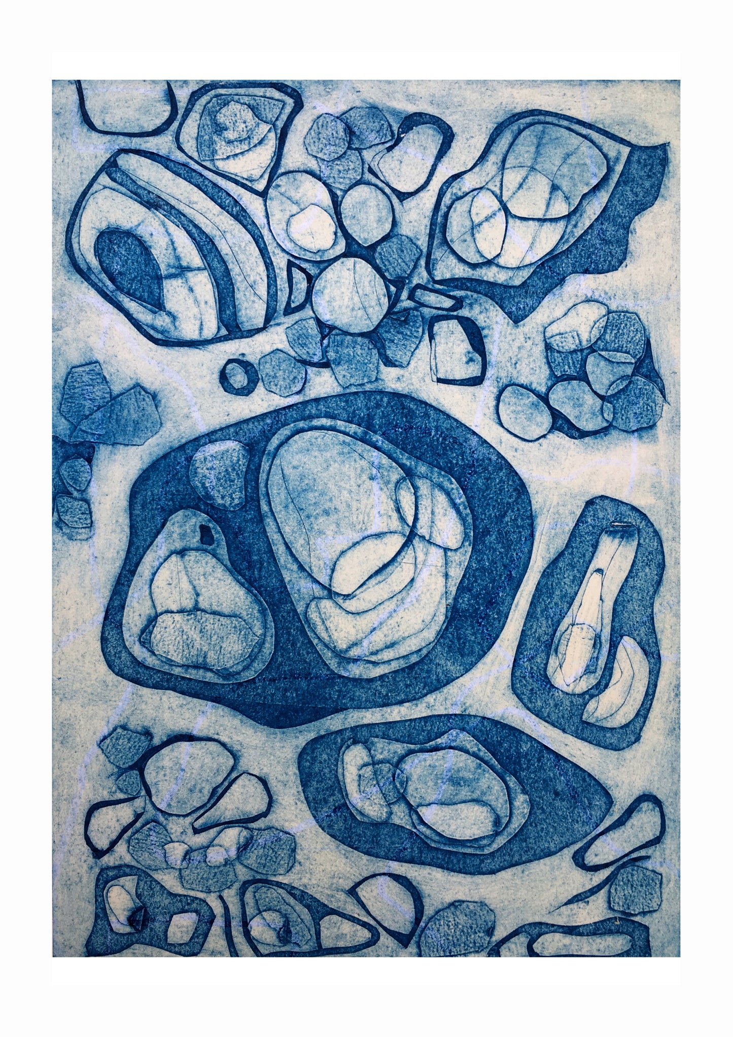 'Variations VIII (Forms)' - Framed Collagraph Print
