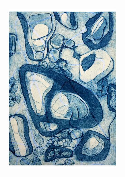 'Variations VII (Forms)' - Framed Collagraph Print